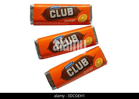 Orange Club Biscuits, nel 2025 chiamati cioccolato aromatizzato al posto dei biscotti al cioccolato a causa del minor contenuto di cioccolato Foto Stock