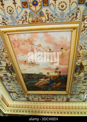 Murales nel palazzo Achilion sull'isola di corfù Foto Stock