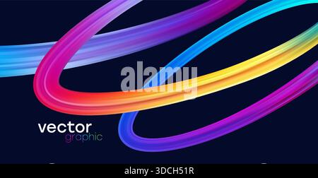 I nastri vibranti e vorticosi creano un disegno astratto dinamico, sfondo dell'illustrazione vettoriale Illustrazione Vettoriale