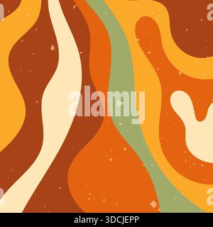 Forme astratte gialle e marroni. Illustrazione Vettoriale