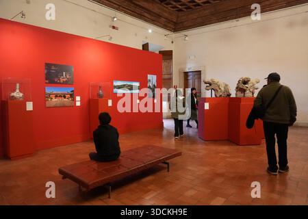 (251222) -- ROMA, 22 dicembre 2025 (Xinhua) -- le persone visitano la mostra "armonia tra umanità e natura: Il Palazzo d'Estate a Villa d'Este" a Villa d'Este a Tivoli, Italia, il 16 dicembre 2025. La mostra congiunta è stata inaugurata il 3 dicembre a Villa d'Este vicino a Roma e resterà aperta fino al 5 aprile 2026. Rappresenta la prima mostra collaborativa da quando il Palazzo d'Estate e Villa d'Este hanno firmato un accordo di partnership tra Cina e Italia Patrimonio Mondiale dell'Umanità nel novembre 2024.PER ANDARE CON "intervista: Le partnership tra Cina e Italia Patrimonio dell'Umanità hanno un grande potenziale: Direttore di villa italiano" (Xinhua/Zhang Xinwen) Foto Stock