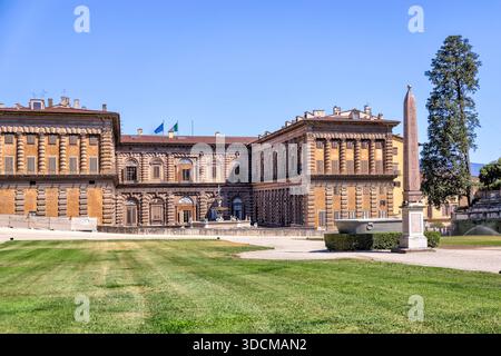Cortile interno di Palazzo Pitti a Firenze, Toscana, Italia. Foto Stock