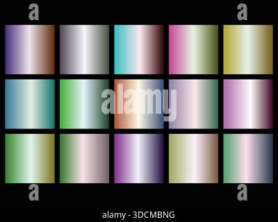 Vibrant Abstract Metallic Iridescent Color Gradients Collection per sfondi e texture dal design moderno Illustrazione Vettoriale