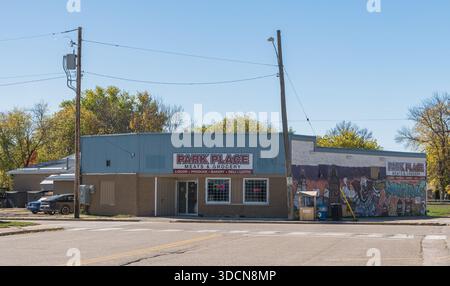 Park Place Meats and Grocery Store, un negozio indipendente per mamma e pop a Winnipeg Beach, Canada Foto Stock