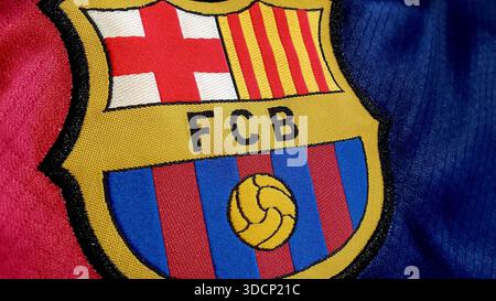 Il FC Barcelona, comunemente chiamato Barca, è una società calcistica con sede a Barcellona, in Catalogna, in Spagna. Foto Stock