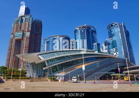 Stazione ferroviaria ad alta velocità di Hong Kong West Kowloon, Hong Kong, Cina Foto Stock
