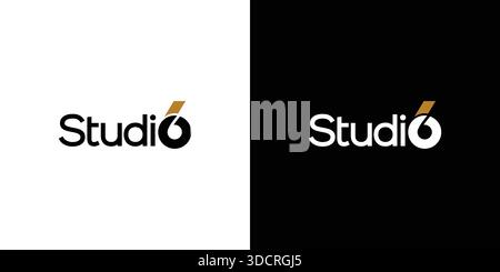 Design moderno ed esclusivo con logo Studio 6 Illustrazione Vettoriale
