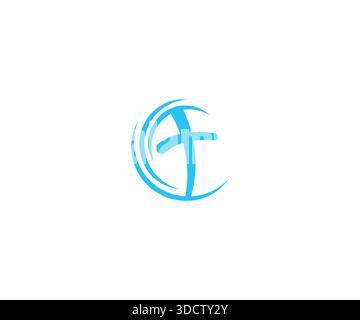 Logo minimale con simbolo croce e chiesa, design contemporaneo con logo Faith Illustrazione Vettoriale