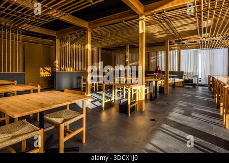 Ristorante all'Hotel Kuroshio Sou a Shirahama, Prefettura di Wakayama, Giappone Foto Stock
