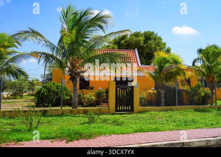 Casa tradizionale a Rincon, il più antico villaggio sull'isola di Bonaire nei Caraibi olandesi Foto Stock