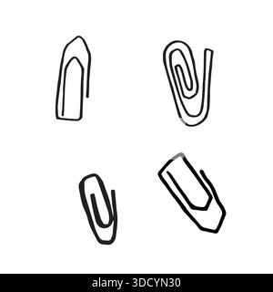 Scarabocchio con graffetta disegnata a mano. Illustrazione Vettoriale