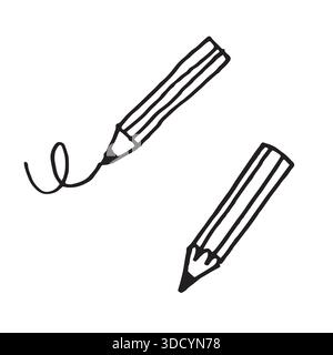 Matita disegnata a mano. Illustrazione Vettoriale