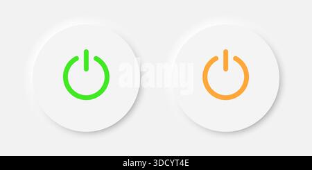 Pulsanti di accensione e spegnimento in stile pneumatico. Illustrazione vettoriale Illustrazione Vettoriale