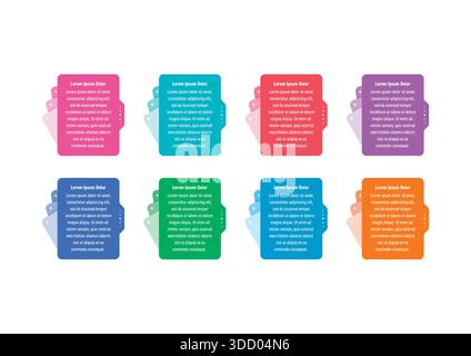 modello infografico schede colorate. modello infografico per il mondo delle aziende, dell'istruzione e della tecnologia. modello infografico Foto Stock