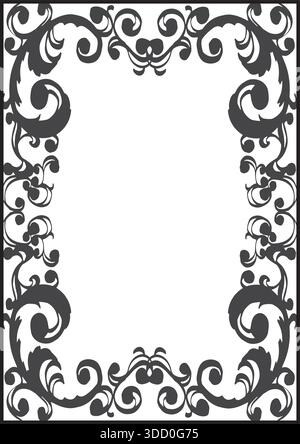 Cornice in stile gotico. Cornice in stile WESTERN. (A4 verticale) Illustrazione Vettoriale