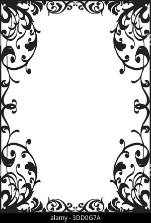 Cornice in stile gotico. Cornice in stile WESTERN. (A4 verticale) Illustrazione Vettoriale