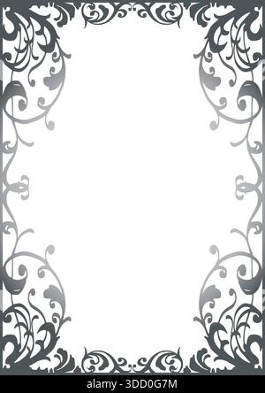 Cornice in stile gotico. Cornice in stile WESTERN. (A4 verticale) Illustrazione Vettoriale