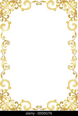 Cornice in stile gotico. Cornice in stile WESTERN. (A4 verticale) Illustrazione Vettoriale