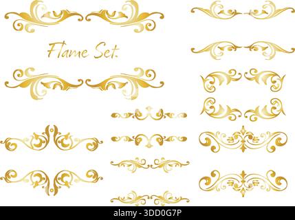 Set di cornici in stile gotico. Cornice per immagini in stile WESTERN. Illustrazione Vettoriale