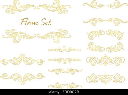 Set di cornici in stile gotico. Cornice per immagini in stile WESTERN. Illustrazione Vettoriale