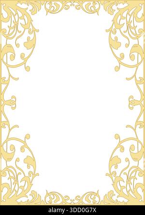 Cornice in stile gotico. Cornice in stile WESTERN. (A4 verticale) Illustrazione Vettoriale