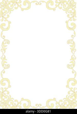 Cornice in stile gotico. Cornice in stile WESTERN. (A4 verticale) Illustrazione Vettoriale