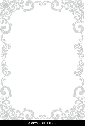 Cornice in stile gotico. Cornice in stile WESTERN. (A4 verticale) Illustrazione Vettoriale