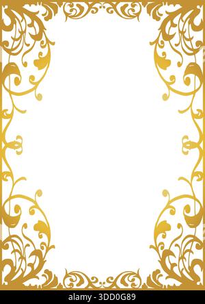 Cornice in stile gotico. Cornice in stile WESTERN. (A4 verticale) Illustrazione Vettoriale