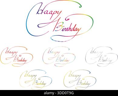 Set di lettere "buon compleanno". Illustrazione Vettoriale