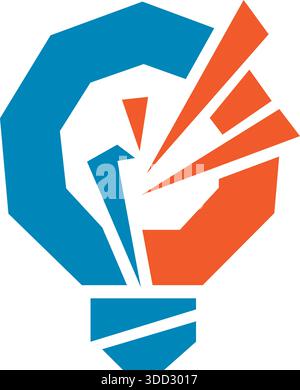 Lampada per apparecchi a mano Logo Vector Creative Industry Template Design Illustrazione Vettoriale