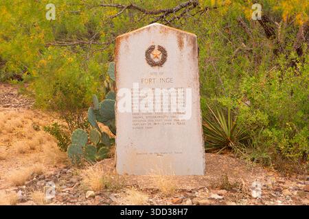 Monumento storico di Fort Inge, Fort Inge Historical Park, Uvalde, Texas Foto Stock