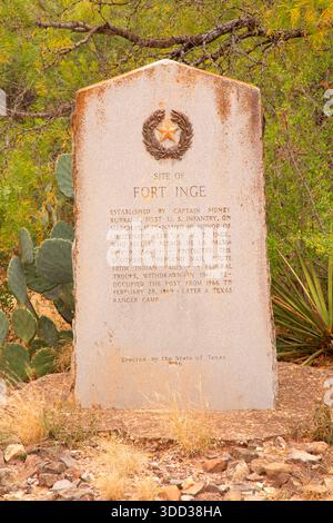 Monumento storico di Fort Inge, Fort Inge Historical Park, Uvalde, Texas Foto Stock