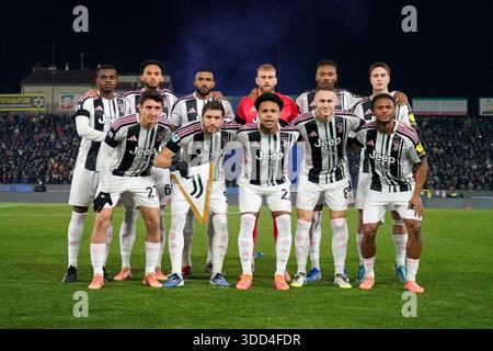 Pisa, Italia. 27 dicembre 2025. Formazione della Juventus durante la partita di calcio di serie A tra Pisa e Juventus allo stadio Romeo Anconetani dell'ACetilar Arena di Pisa, centro Italia - sabato 27 dicembre 2025. Sport - calcio (foto di Marco Bucco/la Presse) credito: LaPresse/Alamy Live News Foto Stock