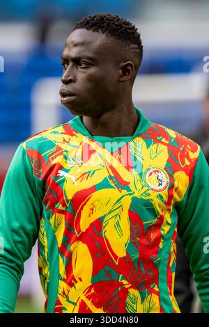 Tangeri, Marocco. 27 dicembre 2025. Krépin Diatta del Senegal durante la Coppa d'Africa (CAN) 2025 partita di calcio del gruppo D tra Senegal e Repubblica Democratica del Congo al Grand Stade de Tanger di Tangeri, Marocco, il 27 dicembre 2025. (Foto di Andrew SURMA/SIPA USA). Crediti: SIPA USA/Alamy Live News Foto Stock