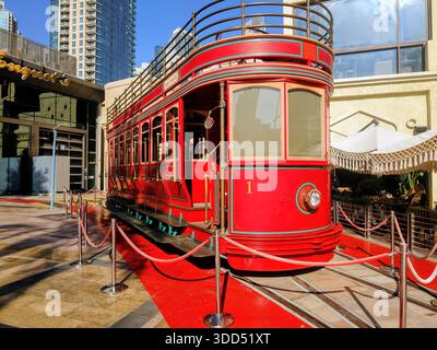 Il nostalgico tram di Dubai, che non ha mai funzionato Foto Stock