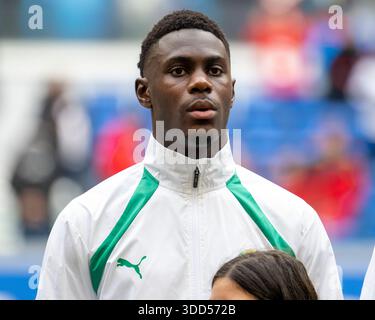 Tangeri, Marocco. 27 dicembre 2025. Moussa Niakhaté del Senegal durante la Coppa d'Africa (CAN) 2025 partita di calcio del gruppo D tra Senegal e Repubblica Democratica del Congo al Grand Stade de Tanger di Tangeri, Marocco, il 27 dicembre 2025. (Foto di Andrew SURMA/SIPA USA). Crediti: SIPA USA/Alamy Live News Foto Stock
