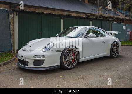 2009 Porsche 997 GT3, in mostra all'assemblea Bicester Motion tenutasi il 30 novembre 2025. Foto Stock