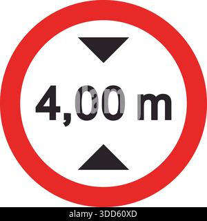 Segnale stradale che indica la limitazione dell'altezza massima del veicolo. Illustrazione Vettoriale
