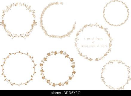 Una cornice di piante dai colori calmi. Marrone chiaro. Illustrazione Vettoriale