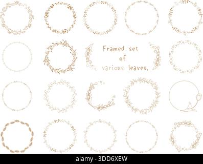 Una cornice di piante dai colori calmi. Marrone chiaro. Illustrazione Vettoriale