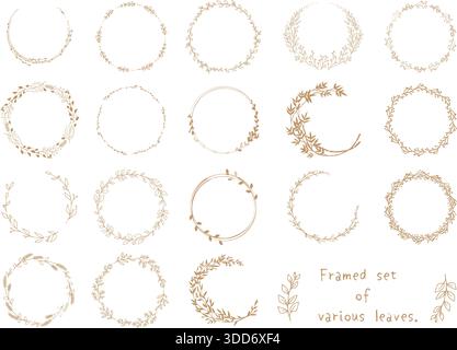 Una cornice di piante dai colori calmi. Marrone chiaro. Illustrazione Vettoriale