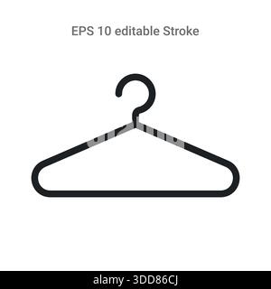 Icona di appendiabiti minimalista concetto di marchio o logo alla moda Illustrazione Vettoriale
