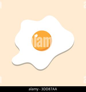 Icona piatto di uova fritte. Illustrazione del vettore Omelet sull'uovo su sfondo trasparente isolato. Simboli adesivi fritti concetto di cibo sano. Illustrazione Vettoriale