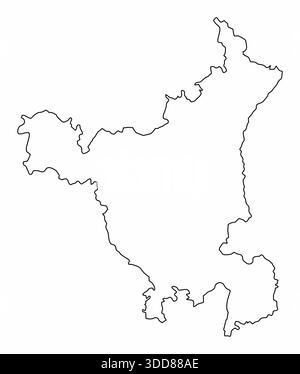 Haryana profilo mappa isolata su sfondo bianco, India Illustrazione Vettoriale