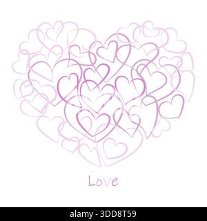 Elegante sfondo di San Valentino con cuori Illustrazione Vettoriale