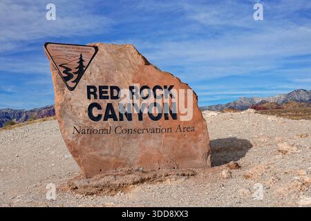 Segui le indicazioni per la Red Rock Canyon National Conservation area in Nevada Foto Stock