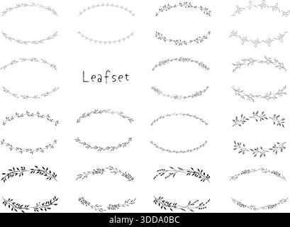 Set di lamelle semicircolari incorniciate. Illustrazione Vettoriale