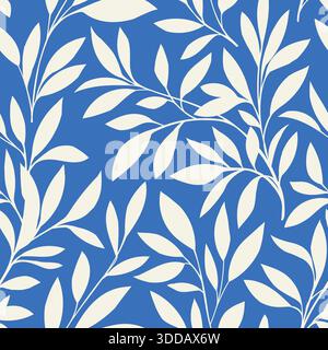 Modello vettoriale senza cuciture di foglie disegnate a mano. Design con carta da parati botanica. Ornamento in tessuto naturale. Illustrazione Vector Organic Endless. Illustrazione Vettoriale