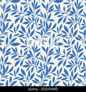 Modello vettoriale senza cuciture di foglie disegnate a mano. Design con carta da parati botanica. Ornamento in tessuto naturale. Illustrazione Vector Organic Endless. Illustrazione Vettoriale