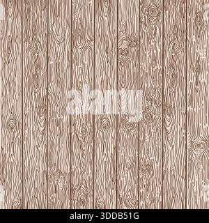 Sfondo texture legno vettoriale. Struttura in legno vintage marrone disegnato a mano Illustrazione Vettoriale